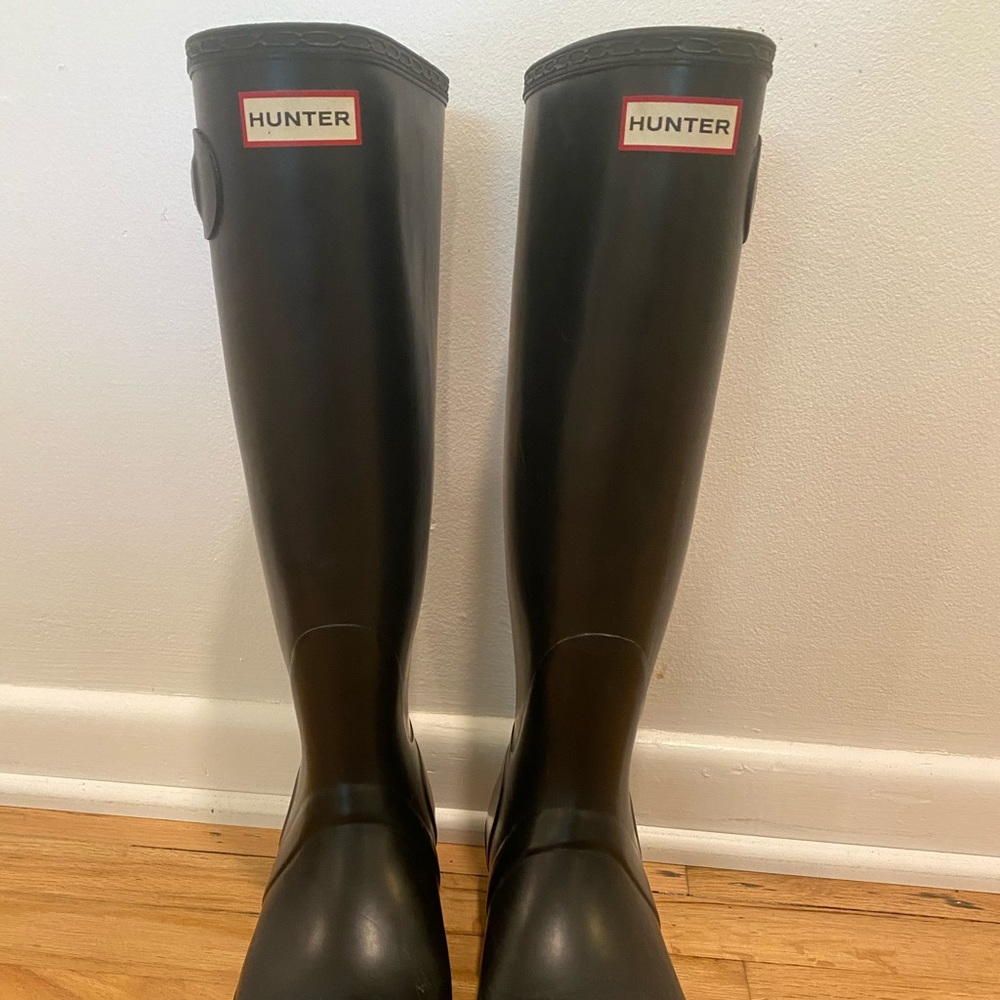 Hunter Original Tall Rain Boot, Black, women’s 9